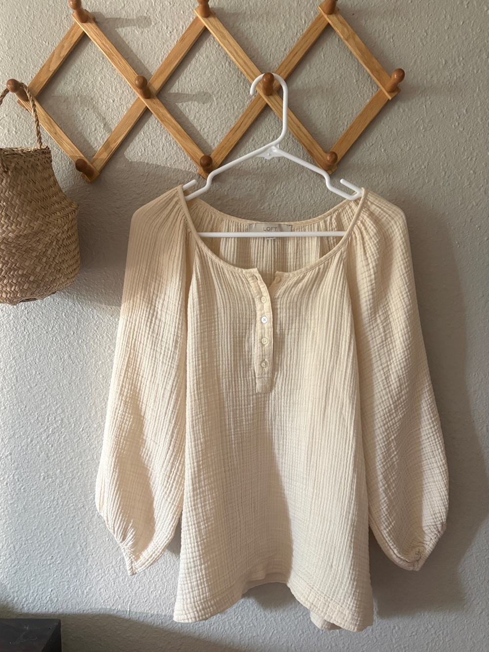 Loft - Cream Gauze Blouse - Large
